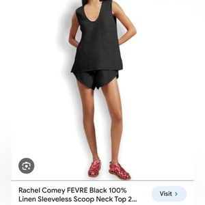 Rachel Comey 100% linen sleeveless swoop neck top
